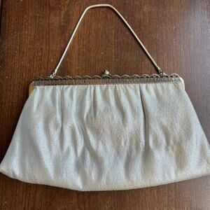 1950s 1960s Ande Silver Metallic Purse Vintage Silver Evening Bag Vintage Clutch